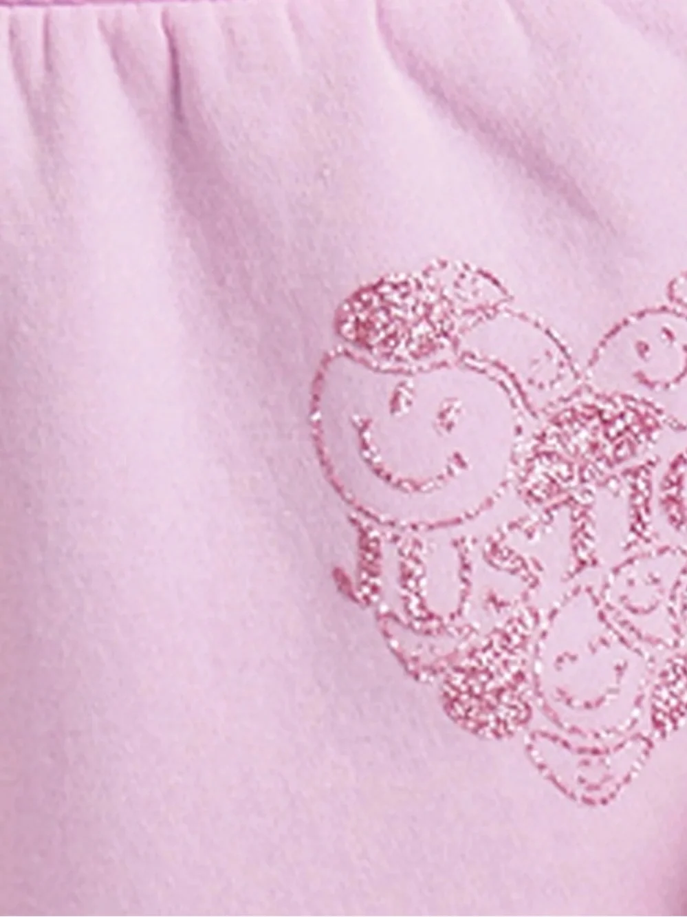 Justice‎ Girls Dollhouse Pink Fleece Sweatpants Size S 7/8 Glitter Heart